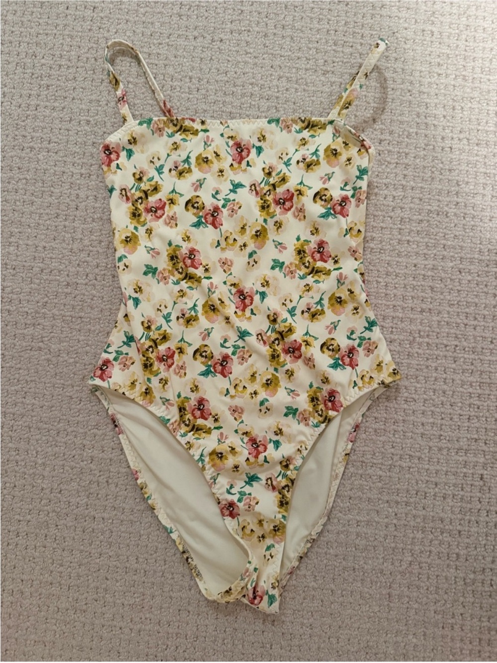 Doen Floral One-Piece Swimsuit - Cream with Pink & Yellow Flowers